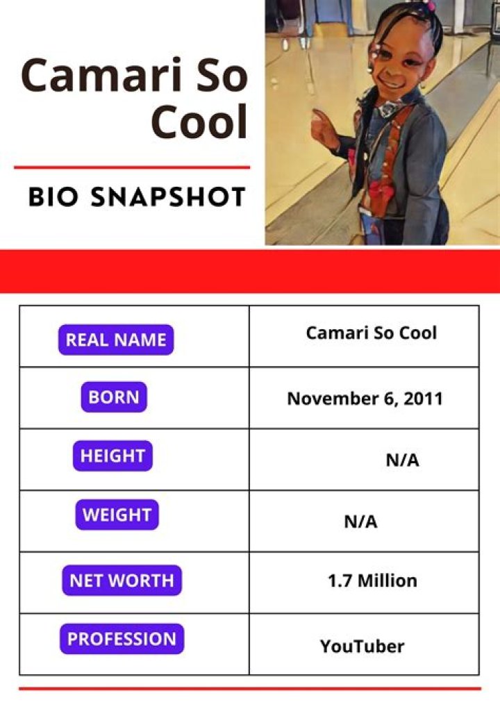 Camari so Cool - Bio, Age, Wiki, Facts and Family